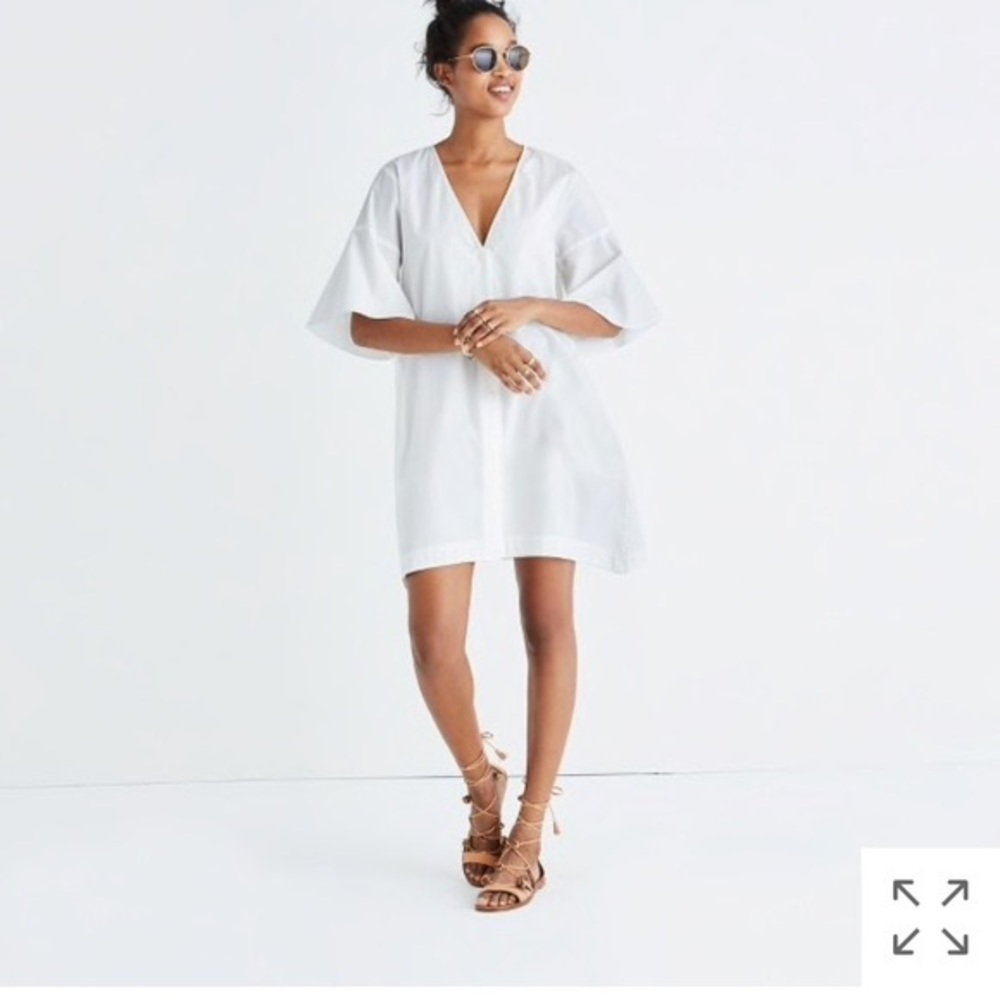 Madewell Bell Sleeve White Dress XS